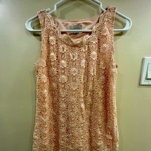 Pale pink lace tank top